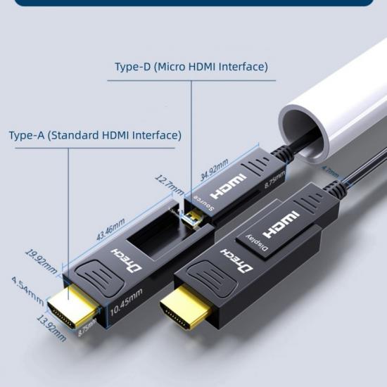 DTECH High Speed 18Gbps HD 1080P HDMI Cable 5m to 100m Type A-D 4K 60Hz HDMI 2.0 Optical Fiber Cables