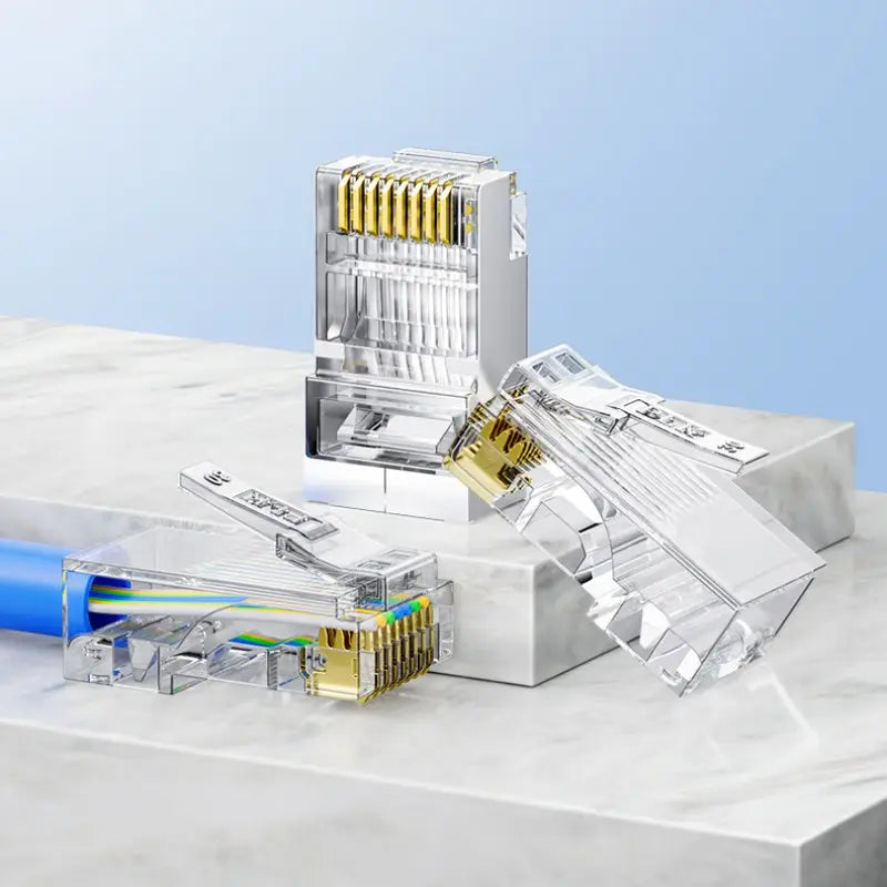Crystal Head Rj45 Network Cable Connectors Shielded Ethernet Cat6 RJ45 Modular Plug