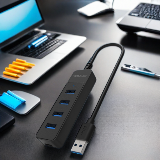 4 In 1 USB 3.0 Hub Extender 4 Ports Transfer Data Charging Hub Adapter for Desktop Laptop Computer
