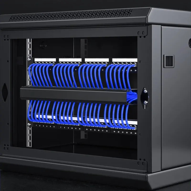 Metal 48 Port Network Slot Cabling Management 19 inch 1U Rack Mount Cable Manager Organizer